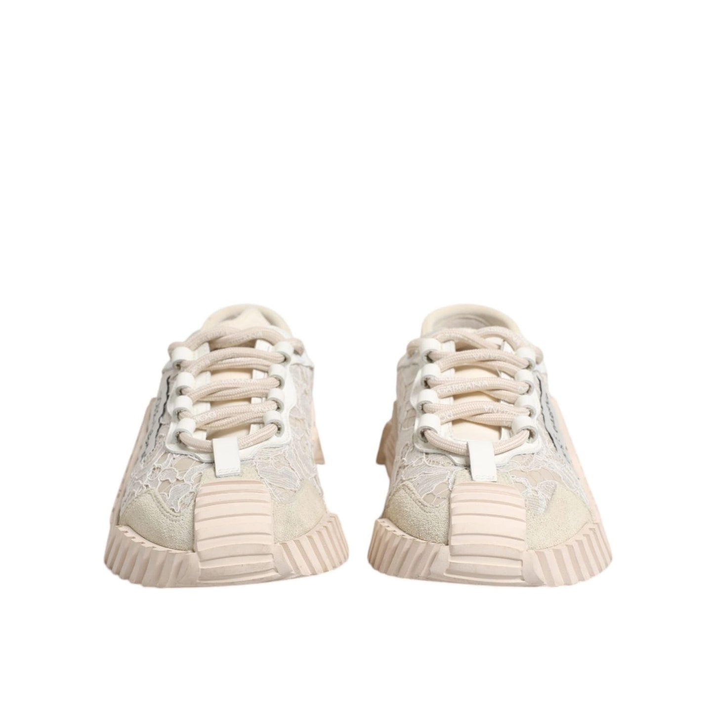 Dolce & Gabbana White Lace NS1 Low Top Sneaker Sports Shoes