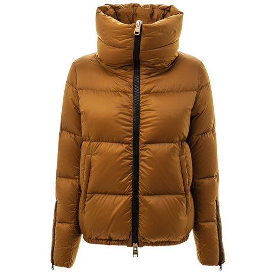 Herno Yellow Polyamide Jackets & Coat Herno Saddle Brown