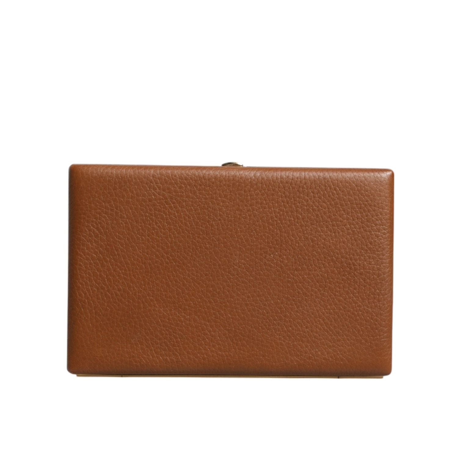 Dolce & Gabbana Brown Leather Clutch Evening Crossbody Bag