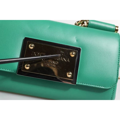 Dolce & Gabbana Emerald Green CalfskinLeather DG Logo Shoulder Bag
