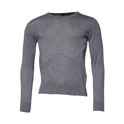 Dolce & Gabbana Gray Cashmere Crew Neck Pullover Sweater