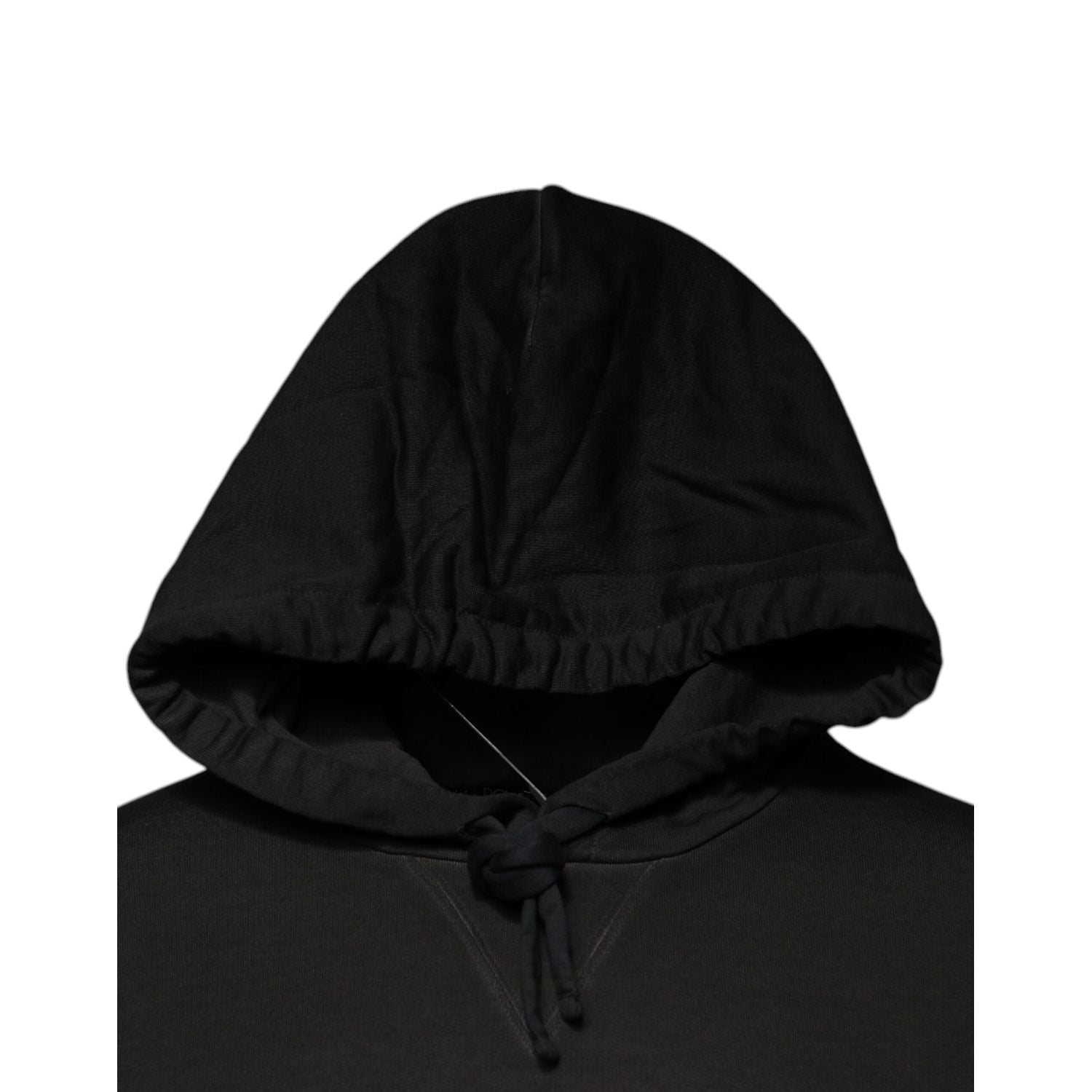 Dolce & Gabbana Black Cotton Hooded DG Shield Pullover Sweater