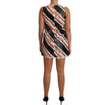Dolce & Gabbana White and orangeSequin Floral Lace Embellished Shift dress DR1432-40