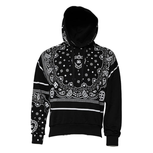 Dolce & Gabbana Black Bandana Hooded Men Sweatshirt Sweater