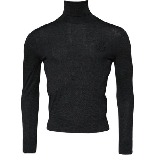 Dolce & Gabbana Black Wool Turtleneck Pullover Sweater TSH878525-44