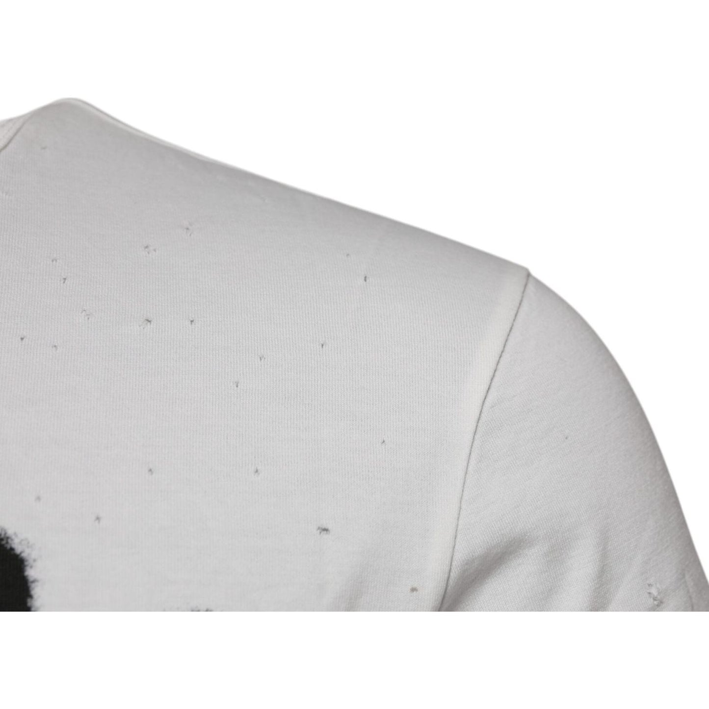 Dolce & Gabbana White Graphic Print Cotton Crew Neck T-shirt