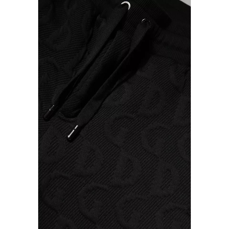 Dolce & Gabbana Black Logo Monogram Jogger Sweatpants Pants