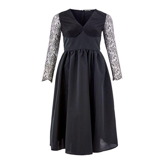 Lardini Elegant Black Polyester Dress Lardini Dark Slate Gray