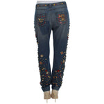 Dolce & Gabbana Crystal Roses Heart Embellished Jeans