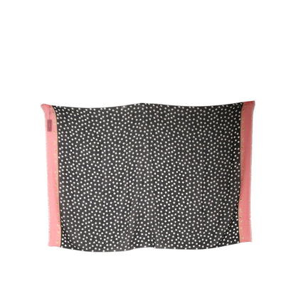 Dolce & Gabbana Black White Polka Dots Fringes Wrap Scarf