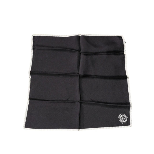 Dolce & Gabbana Black Crown Logo Square Handkerchief Scarf