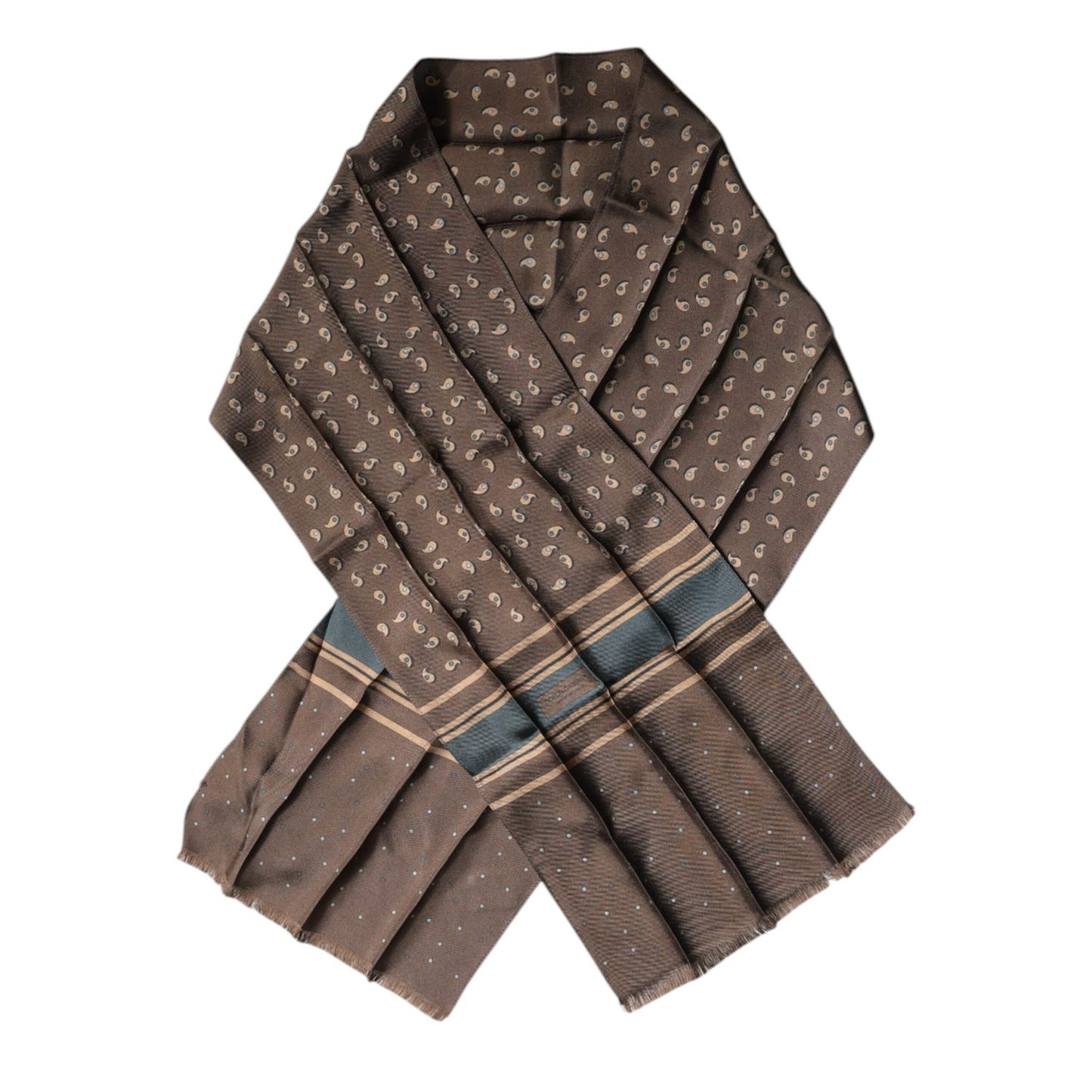 Dolce & Gabbana Brown Fantasy Silk Neck Wrap Shawl Scarf