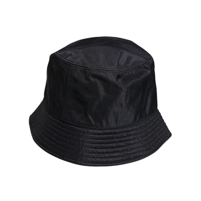 Dolce & Gabbana Black Cotton Wide Brim Bucket Hat