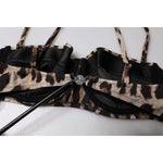 Dolce & Gabbana Brown Leopard Nylon Balconcino Bra Underwear