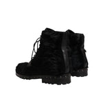 Dolce & Gabbana Black Pony Style Leather Mid Calf Boots Shoes