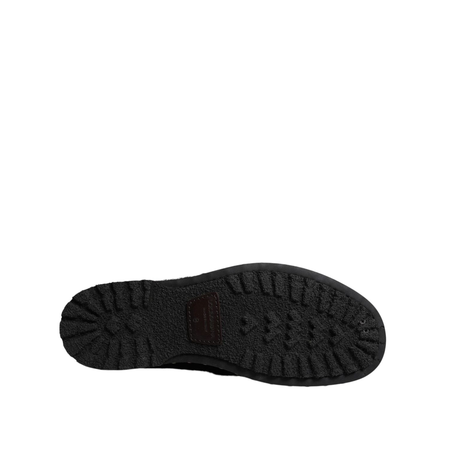 Dolce & Gabbana Black Pony Style Leather Mid Calf Boots Shoes