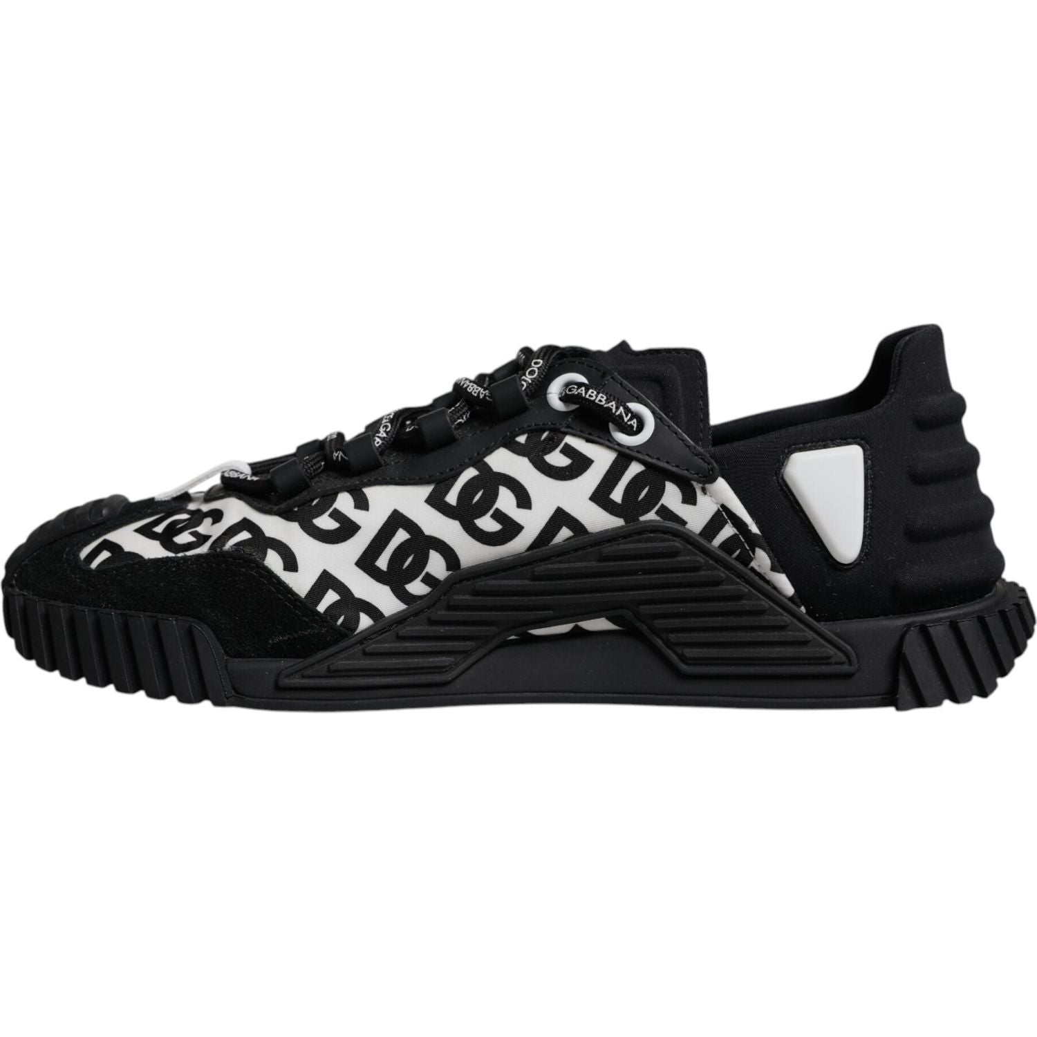 Dolce & Gabbana Black Logo Lace Up Low Top NS1 Sneakers Shoes