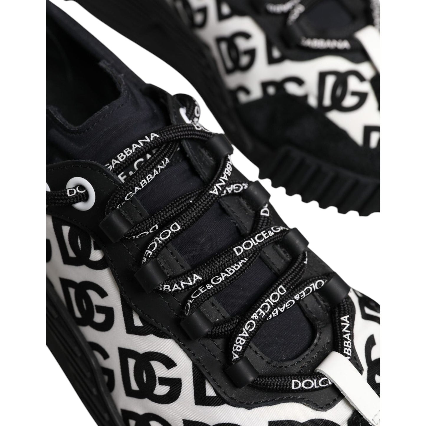 Dolce & Gabbana Black Logo Lace Up Low Top NS1 Sneakers Shoes