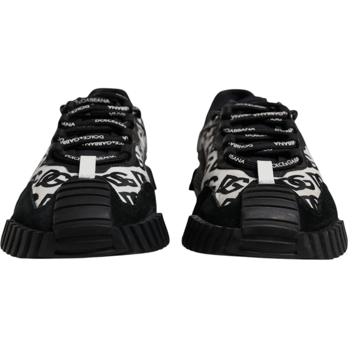 Dolce & Gabbana Black Logo Lace Up Low Top NS1 Sneakers Shoes