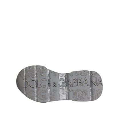 Dolce & Gabbana White Silver Daymaster Low Top Sneaker Shoes