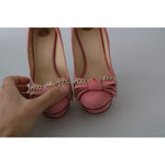 Elisabetta Franchi Pink Bow Stiletto Heel Pumps Shoes