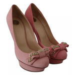 Elisabetta Franchi Pink Bow Stiletto Heel Pumps Shoes