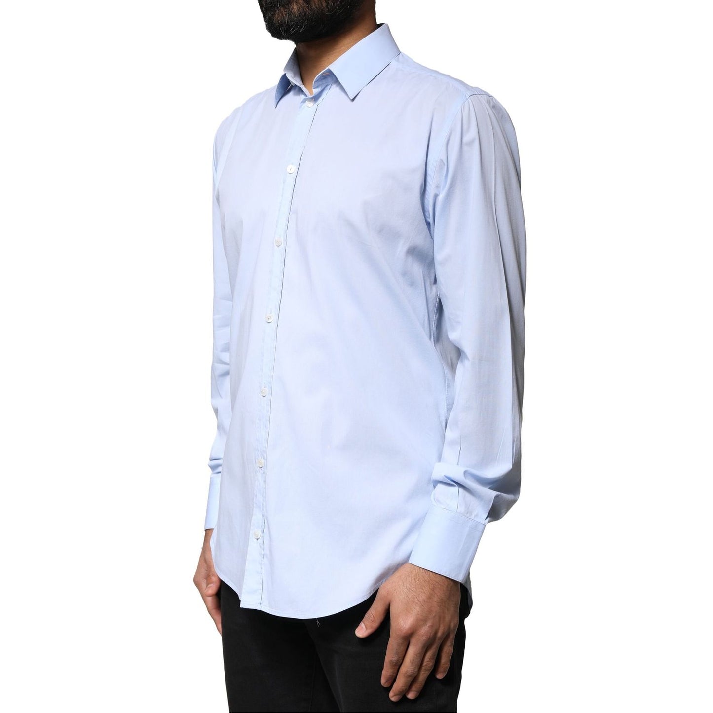 Dolce & Gabbana Light Blue Cotton MARTINI Formal Dress Shirt