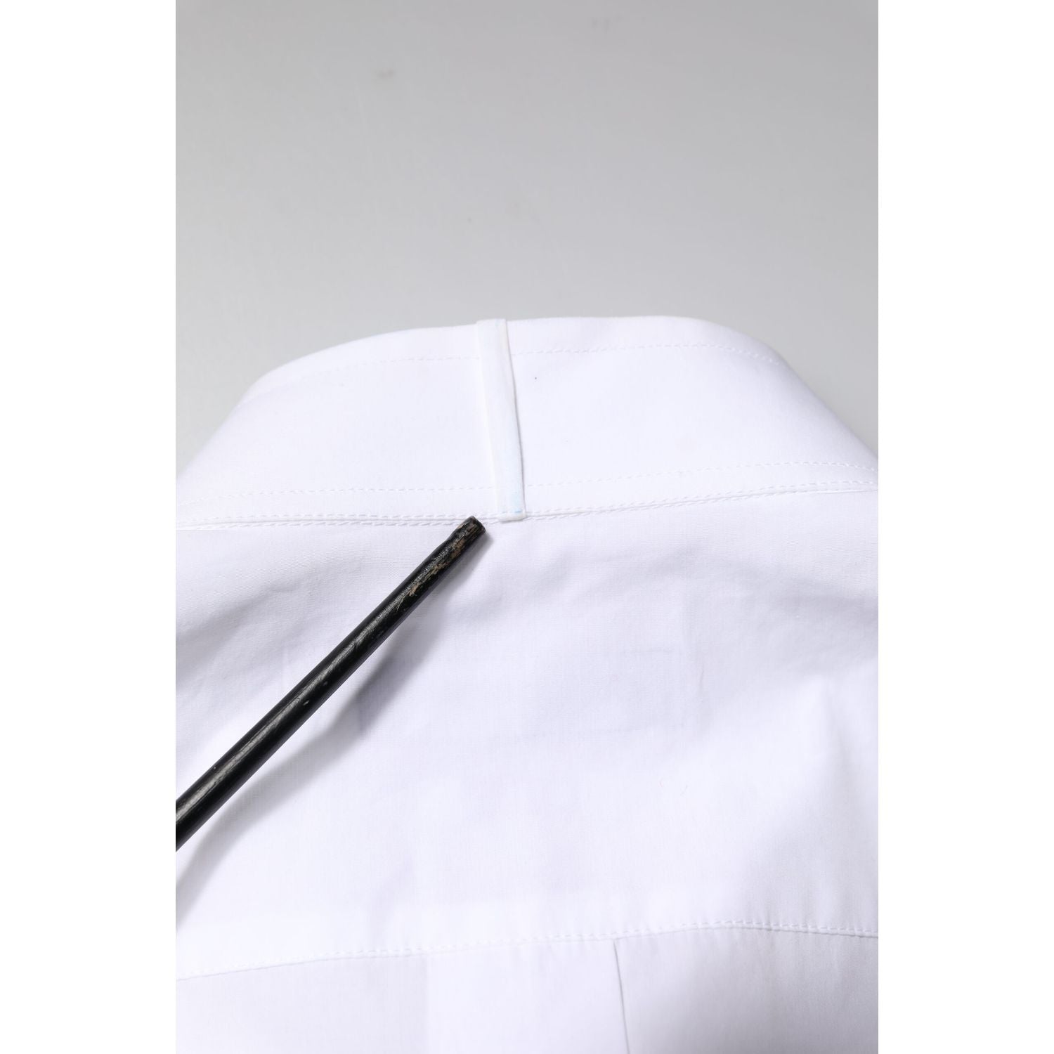 Dolce & Gabbana White GOLD Cotton Poplin Bib Formal Men Dress Shirt