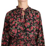 Dolce & Gabbana Black Rose Print Floral Shirt Top Blouse TSH3131-36