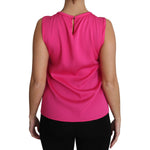 Dolce & Gabbana Pink Family Silk Tank Mama Blouse Top Shirt