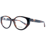 Guess Brown Women Glasses Frame in cat-eye style with full-rim plastic design, demo lenses, and branded case included.