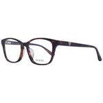 Guess Brown Women Glasses Frame in acetate with full-rim square style, demo lenses, and branded case included.