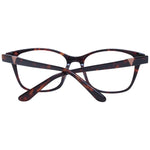 Guess Brown Women Glasses Frame, square acetate full-rim design, brown demo lenses, spring hinge, width 140mm, temples 140mm.