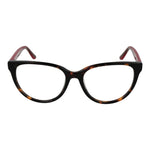 Guess Brown Women Glasses Frame, full-rim acetate cat eye design with demo lenses, frame color brown, temple length 140mm.
