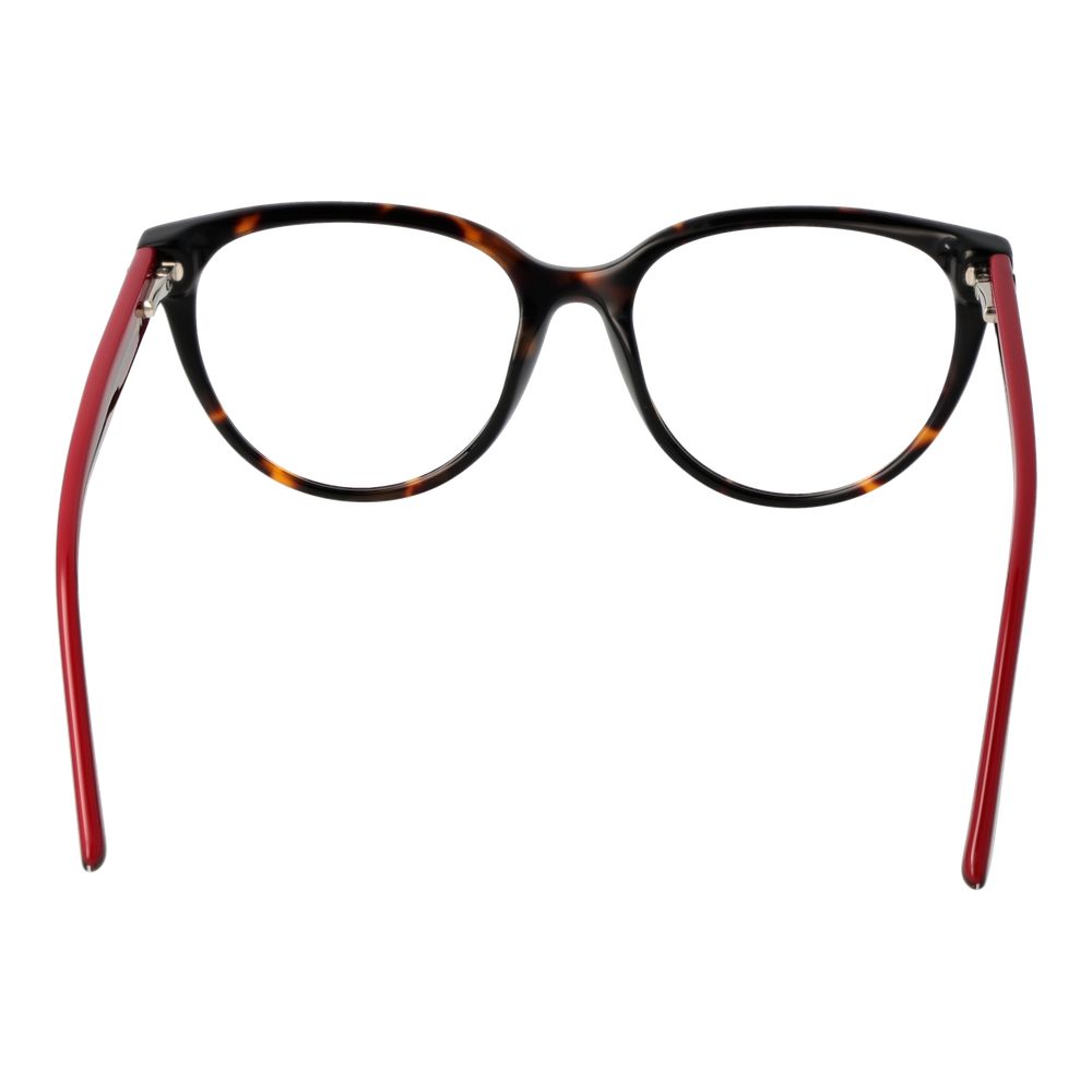 Guess Brown Women Glasses Frame, cat eye style, full-rim acetate frame with demo lenses, fashionable design for women.
