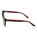 Side view of Guess Brown Women Glasses Frame with acetate full-rim and red temples 54-17-140 size.