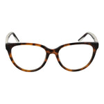 Guess Brown Women Glasses Frame with full-rim cat eye style in acetate material, demo lenses, and spring hinge, size 54-17-140.