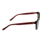 Side view of Guess Brown Women Glasses Frame with full-rim acetate design and plastic demo lenses.