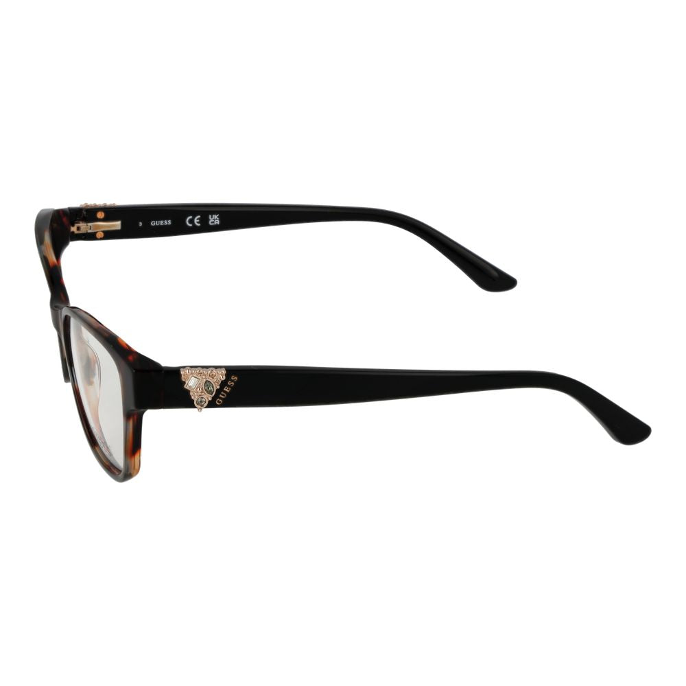 Guess Brown Women Glasses Frame with full-rim acetate design, square lenses, and branded case. Size 51-16-140.