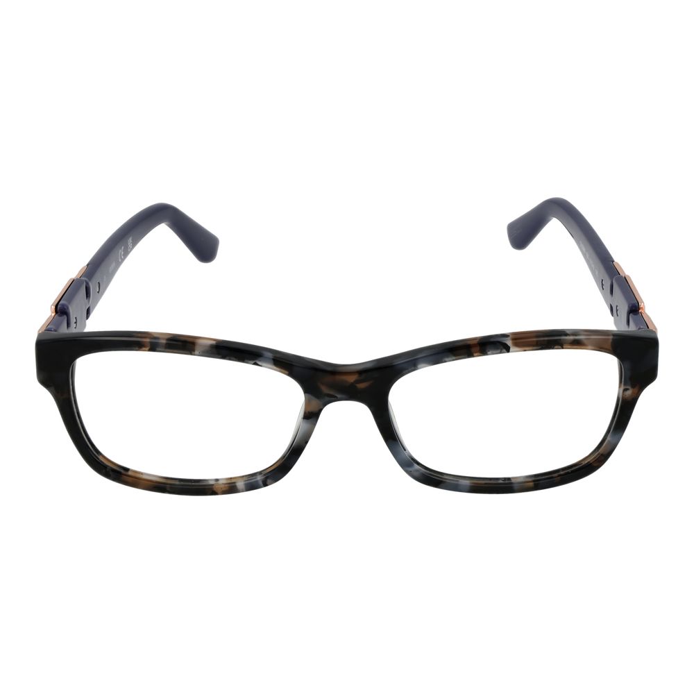 Guess Gray Women Glasses Frame in a full-rim acetate with grey color, featuring demo lenses in a rectangle style, size 51-16-145.