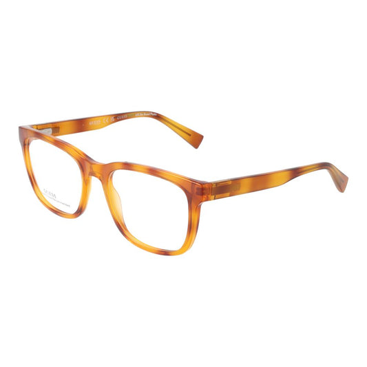 Guess Brown Women Glasses Frame in full-rim style, square shape with plastic lenses and spring hinge, includes branded case.