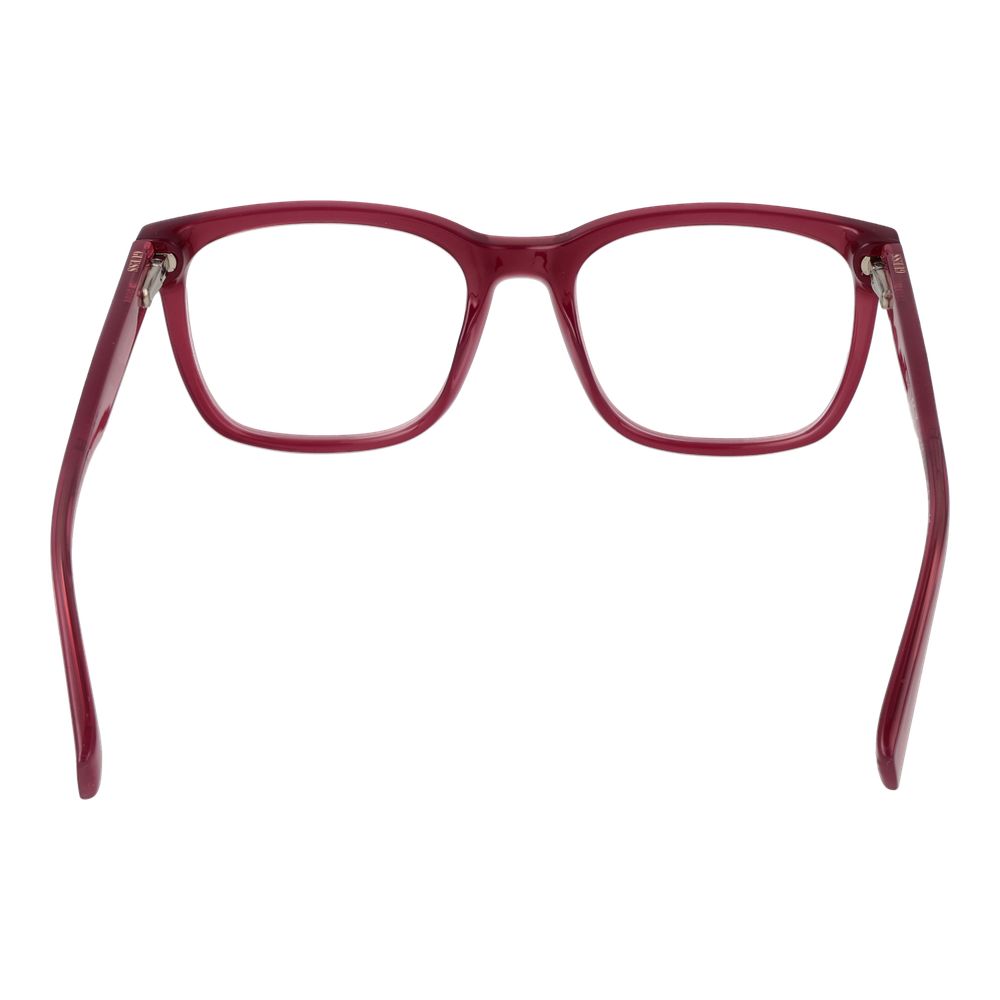 Guess Purple Women Glasses Frame with full-rim square design, demo lenses, and plastic material. Size 53-19-145.