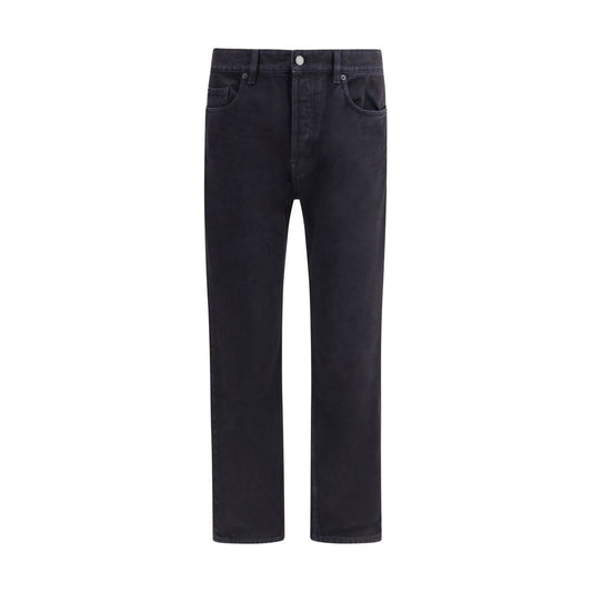 Saint Laurent Black Cotton Straight-Leg Jeans