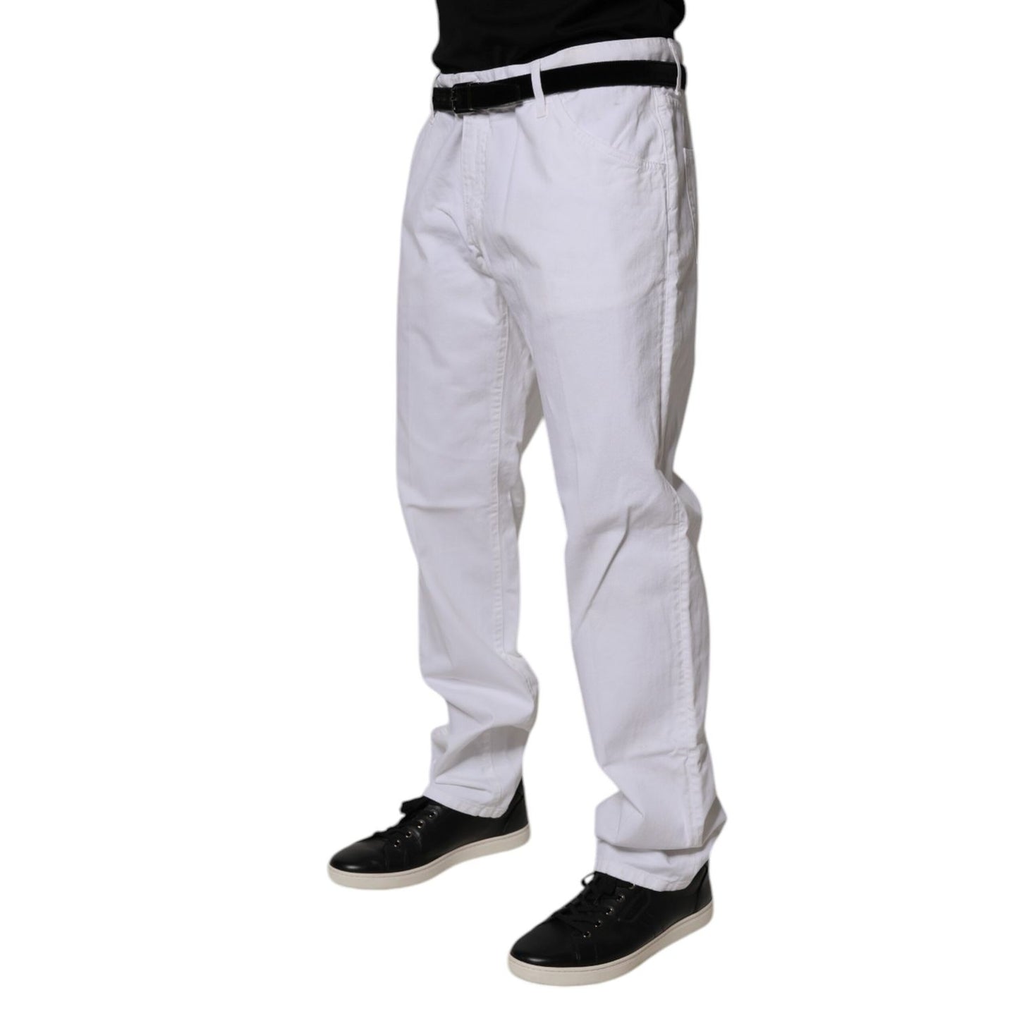 Dolce & Gabbana White Cotton Straight Men Denim Jeans