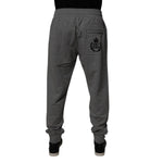 Dolce & Gabbana Gray Logo Cotton Jogger Men Sweatpants Pants