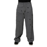 Dolce & Gabbana Gray Cotton RipStyle Straight Sweatpants Pants
