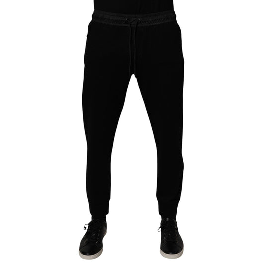 Dolce & Gabbana Black Cotton Blend Men Jogger Sweatpants Pants