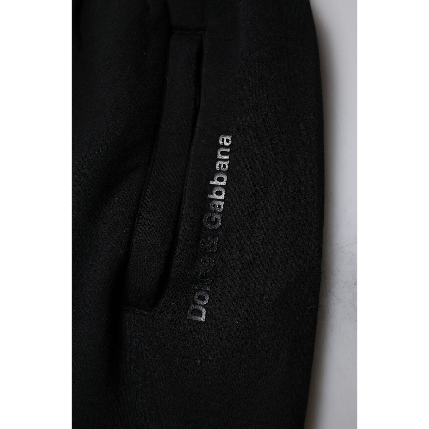 Dolce & Gabbana Black Cotton Blend Men Jogger Sweatpants Pants