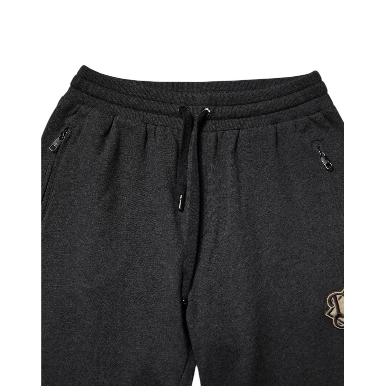 Dolce & Gabbana Dark Gray Logo Cotton Jogger Sweatpants Pants
