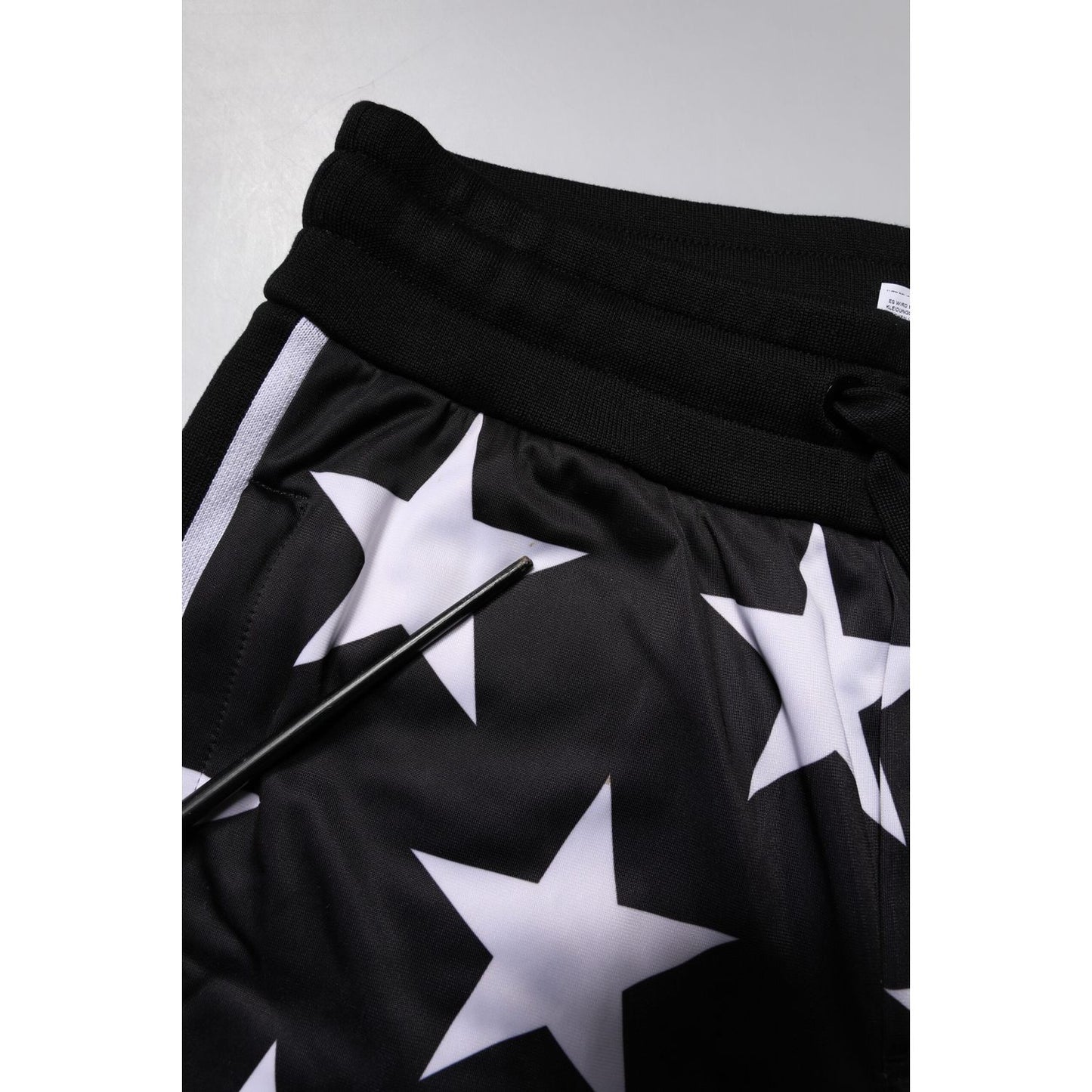Dolce & Gabbana Black White Stars Jogger Men Sweatpants Pants